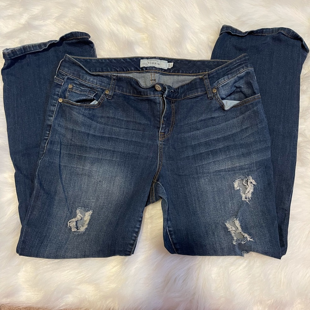 Bootcut distressed jeans